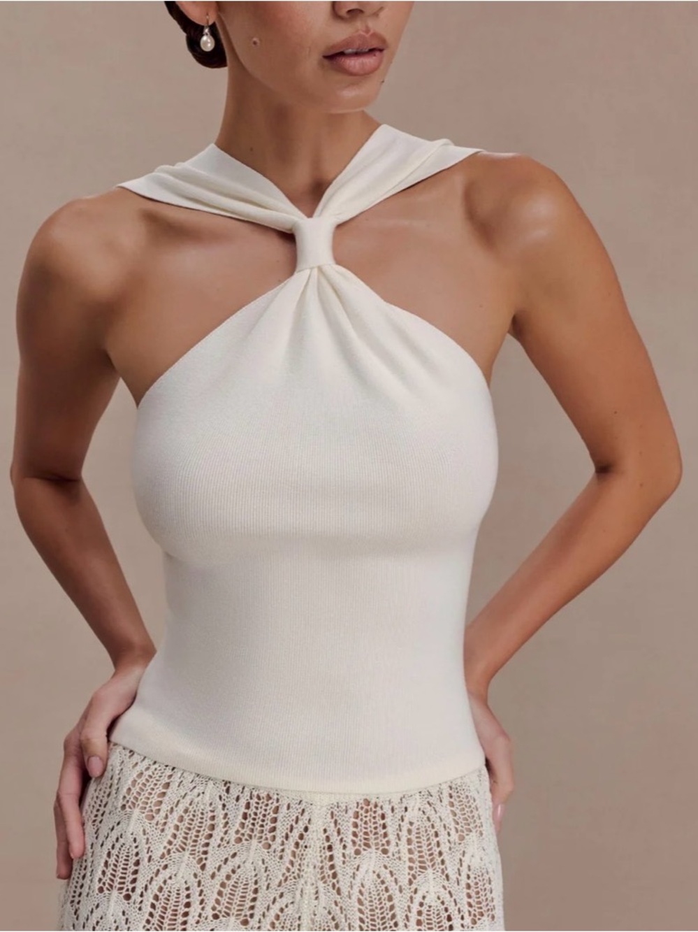 Meshki ivory knit tank